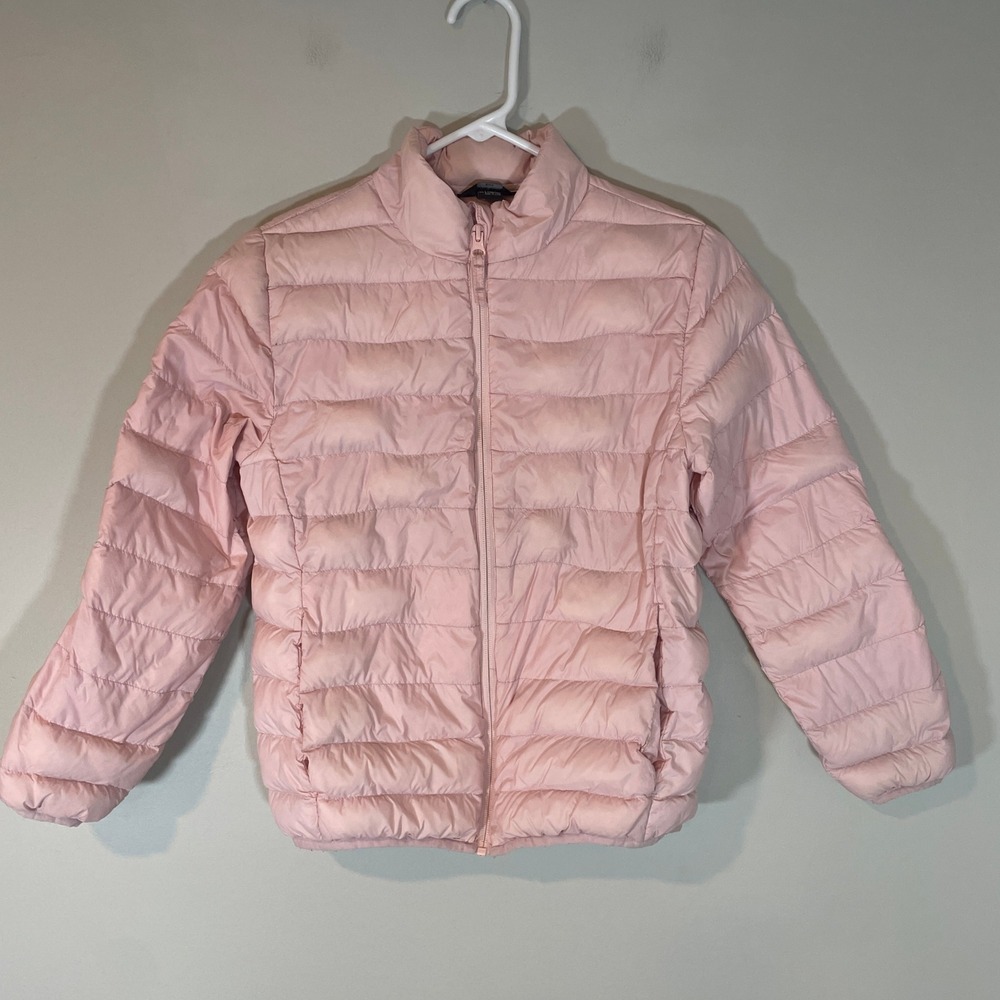 Eddie Bauer Kids Pink Down Puffer Jacket Size L 10/12 Lightweight Packable